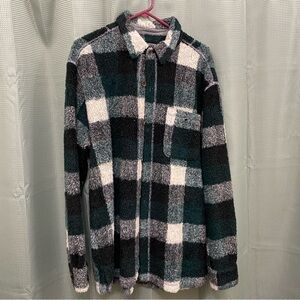 True Grit Sherpa Plaid Button Up Jacket